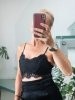 Czarny Koronkowy Top Missgiuded